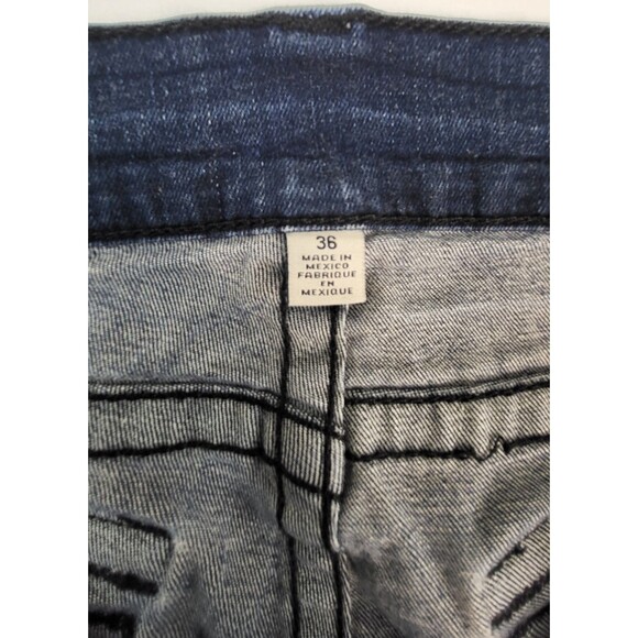 True Religion Jeans Mens 36x30 Straight With Black Leather Pocket Flaps - Picture 4 of 14